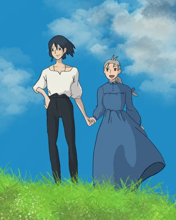 An art piece of Howl's Moving Castle by rulkimi.