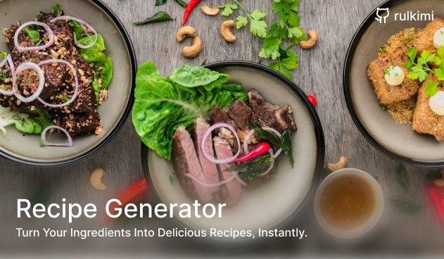 A preview of Recipe Generator